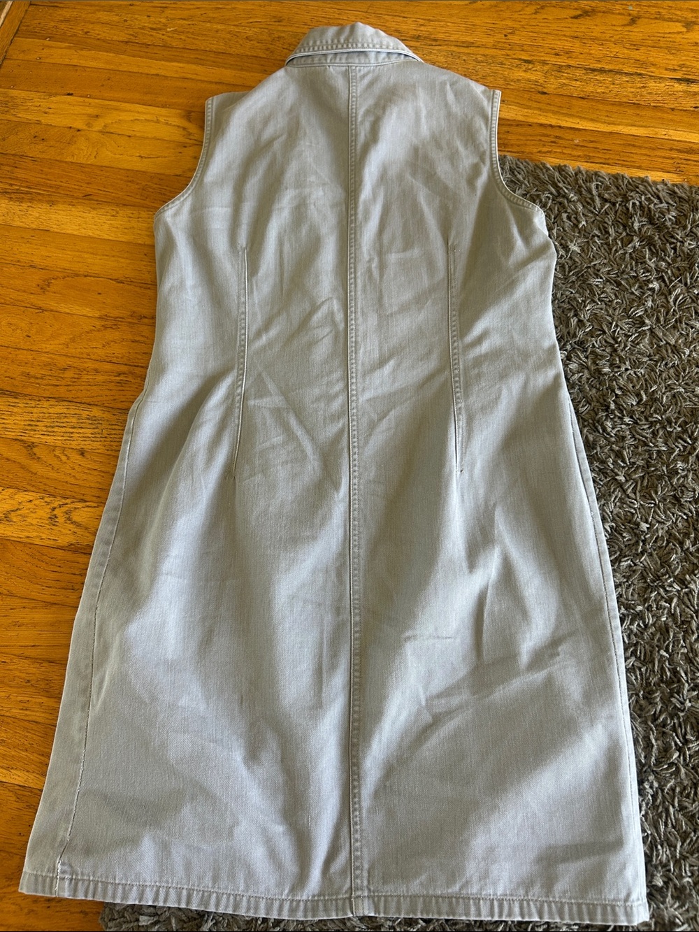 Bill Blass Jeans Vintage Sleeveless Button-Front Denim Dress in Light Gray Sz 8 - Picture 9 of 9